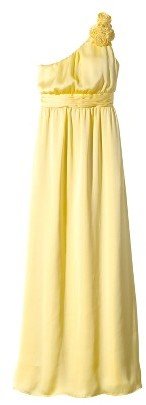 Women's Satin OneShoulder Rosette Maxi Bridesmaid Dress Fashion Colors - TEVOLIO