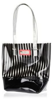 River Island Girls black stripe jelly shopper bag