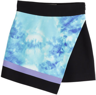 Fausto Puglisi Silk Mini Skirt with Tie-Dye Print