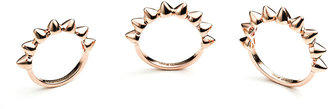 Eddie Borgo Rose Gold Plated Eternity Cone Ring, Set of 3