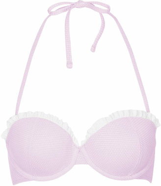 Topshop Pink Box Pleat Bikini Top