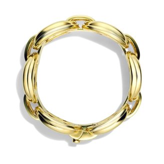 David Yurman Oval Large Link Bracelet with Diamonds in Gold
