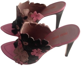 Miu Miu Pink Leather Heels