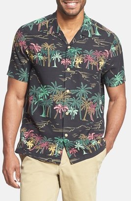 Tommy Bahama 'Palm Selleck' Island Modern Fit Print Short Sleeve Silk Campshirt