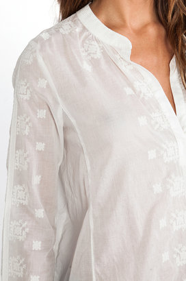 Velvet by Graham & Spencer Blanche Embroidered Cotton Voile Top