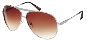 Jeepers Peepers Sol Mirror Aviator Sunglasses - Silver with brown le