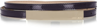 Jimmy Choo Blossom patent-leather skinny belt