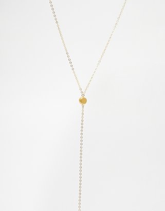 Dogeared Gold Plated Circle Long Y Necklace