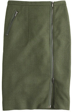 J.Crew Petite asymmetrical zip pencil skirt in wool