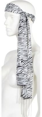 River Island Black and white zebra print hair scarf