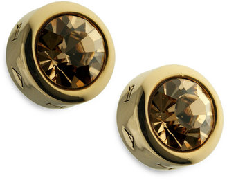 T Tahari Earrings, Gold-Tone Colorado Crystal Stud Earrings