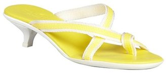 Hogan lemon and white nylon strappy sandals