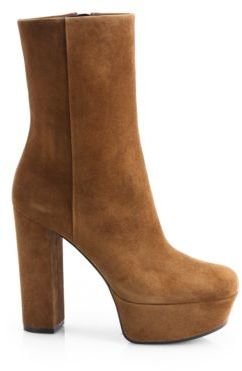 Gucci Claudie Suede Platform Ankle Boots