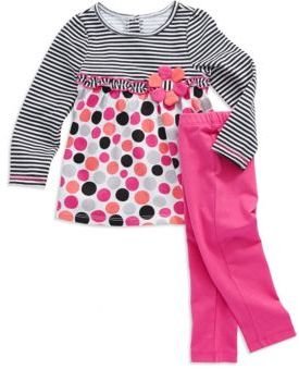 Kids Headquarters Baby Girls Two-Piece Contrast Patterned Set
