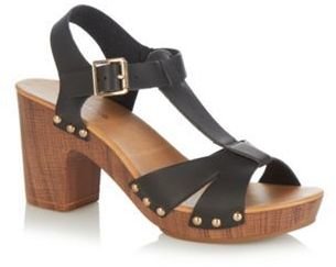 Call it SPRING Black 'Lorenzago' high block heel sandals
