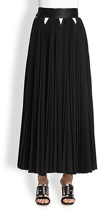 Givenchy Pleated Wool Maxi Skirt