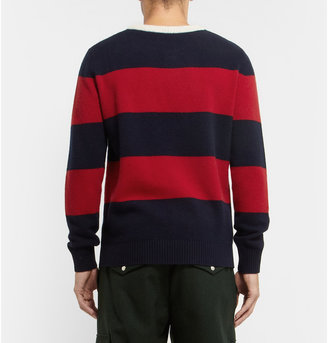 Band Of Outsiders Striped Brushed-Wool Sweater