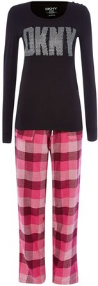 DKNY Long sleeved jersey top pyjama set
