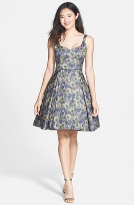 French Connection 'Moiré Meadow' Textured Fit & Flare Dress