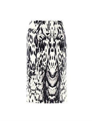 Giambattista Valli COUTURE Abstract Lynx print silk skirt
