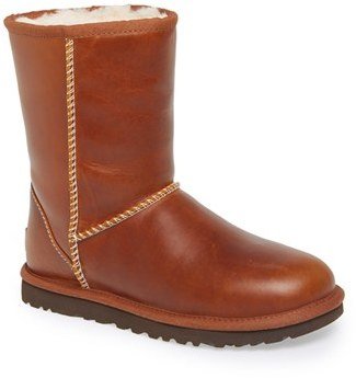 UGG Australia 'Classic Short' Leather Water Resistant Boot (Women)