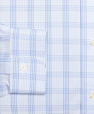 Brooks Brothers Non-Iron Slim Fit Glen Plaid Overcheck Dress Shirt