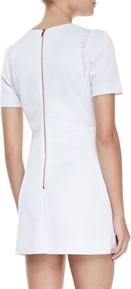 Milly Short Sleeved Shift Dress, White