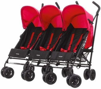 O Baby Obaby Mercury Triple Stoller - Black And Red