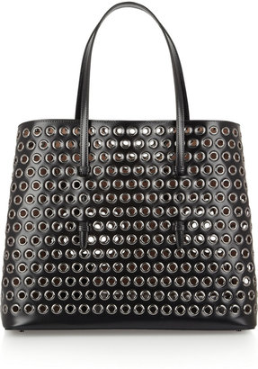 Alaia Laser-cut embellished leather tote