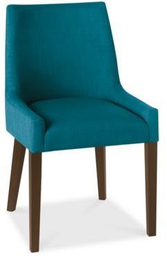 Debenhams Pair of teal blue 'Ella' upholstered tub dining chairs with dark wood legs
