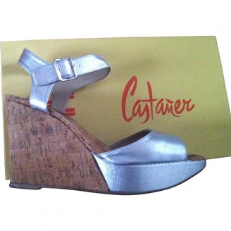 Castaner Silver Leather Sandals