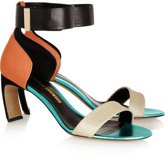 Nicholas Kirkwood Color-block woven, suede and leather sandals