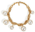 Moschino Metal Necklace in Gold and Pearl