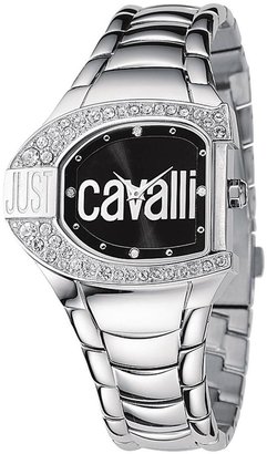 Just Cavalli Justcavalli Crystal Set Black Dial Stainless Steel Ladies Watch