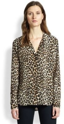 Equipment Adalyn Leopard-Print Silk Shirt