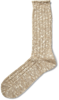Anonymous Ism Marled Cotton-Blend Socks