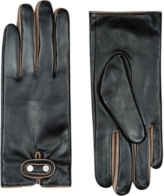House of Fraser Windsmoor Black And Camel Leather Gloves