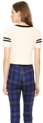 Band Of Outsiders Short Sleeve B Crop Sweater