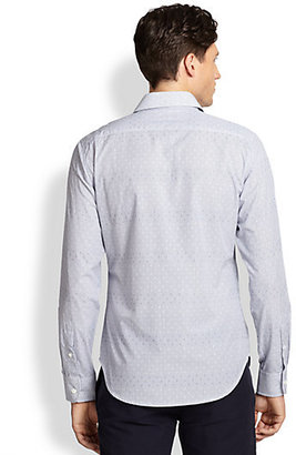Saks Fifth Avenue Modern-Fit Cotton Dot Sportshirt
