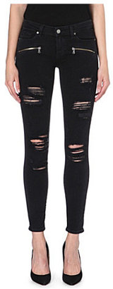 Paige Denim Distressed mid-rise skinny jeans