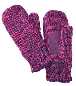 Isotoner Signature Signature Mixed Yarn Marled Mitten with Palm Patch