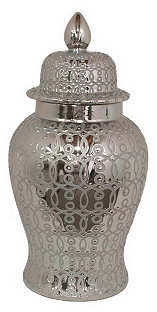 25" Silver Design Ginger Jar