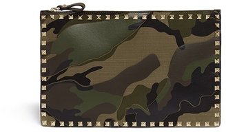 Valentino 'Rockstud' camouflage leather pouch