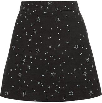 Lulu & Co Star-print denim skirt