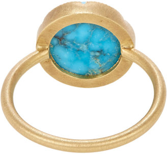 Irene Neuwirth Kingman Turquoise & Gold Ring