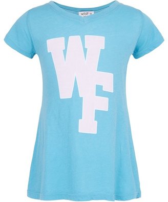 Wildfox Couture Blue Tee with Pink Varsity Logo