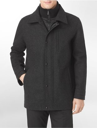 Calvin Klein Melton Wool Blend Carcoat