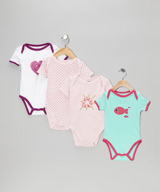 Pink Heart Nature Bodysuit Set - Infant