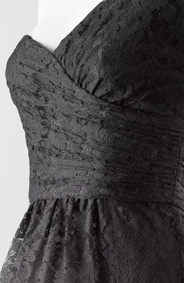 Amsale One-Shoulder Lace Gown