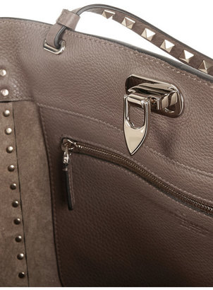 Valentino The Rockstud medium textured-leather trapeze bag